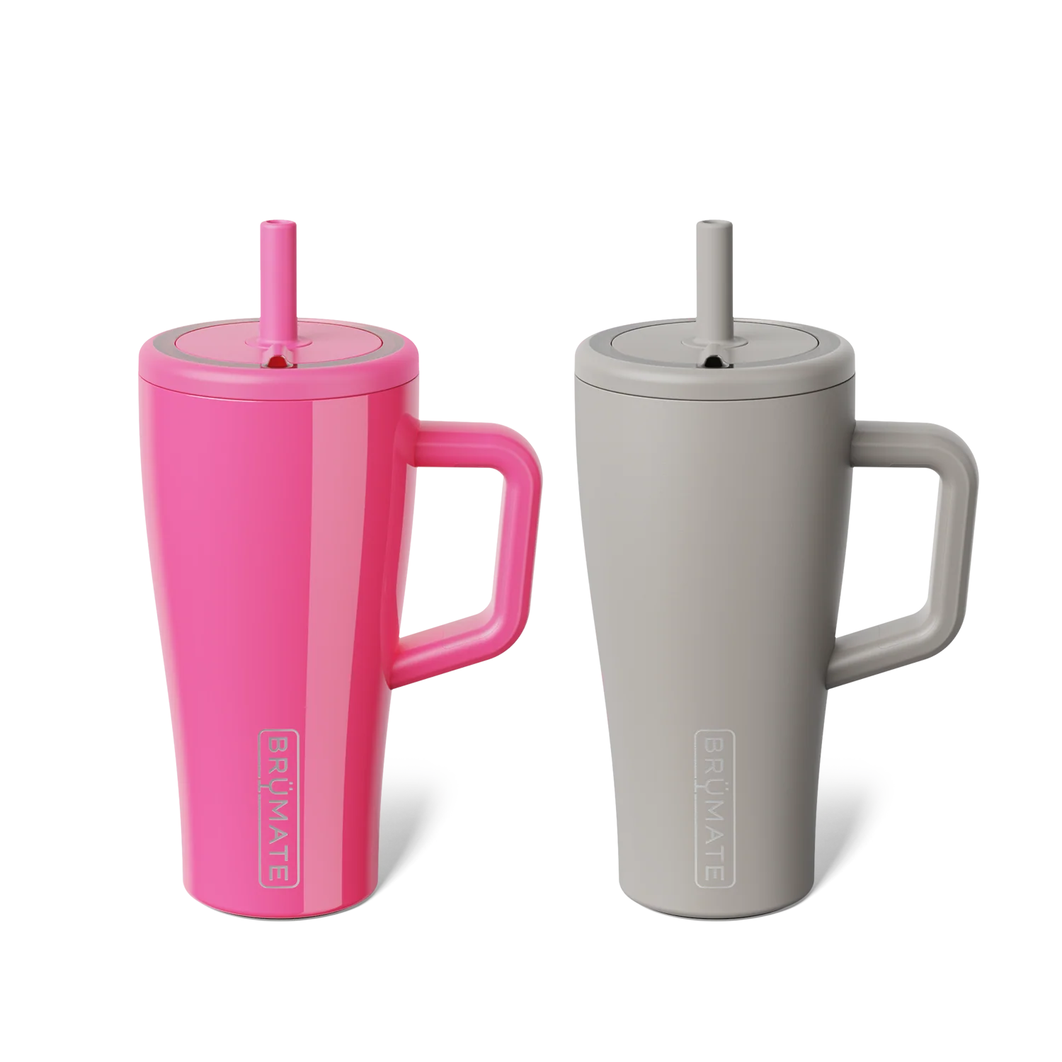 BrüMate Mocha & Neon Pink – Era 20oz Bundle Straw