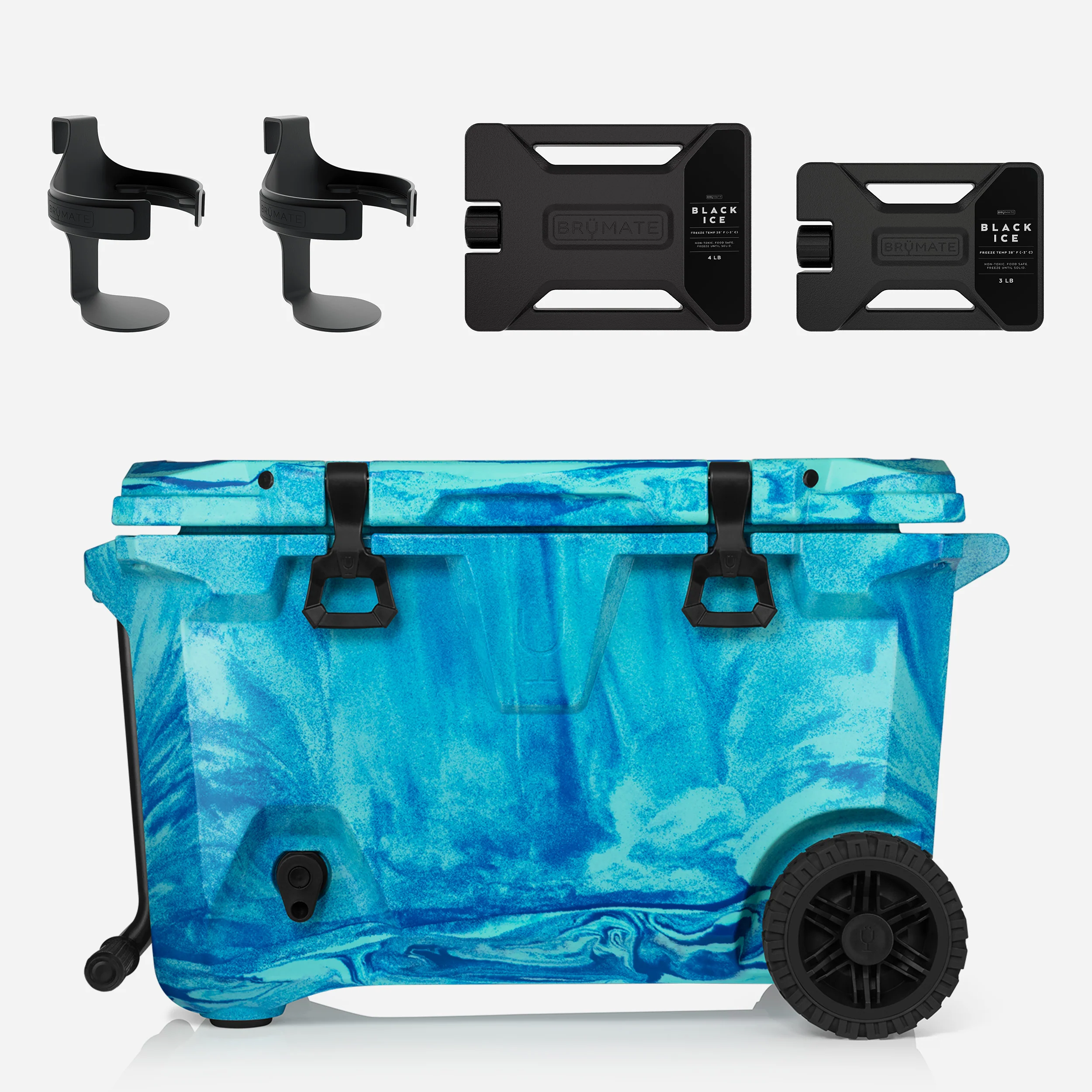 BruMate Ocean Swirl – BrüTank 55-Quart Double Drink Holder Cooler Bundle Bottle