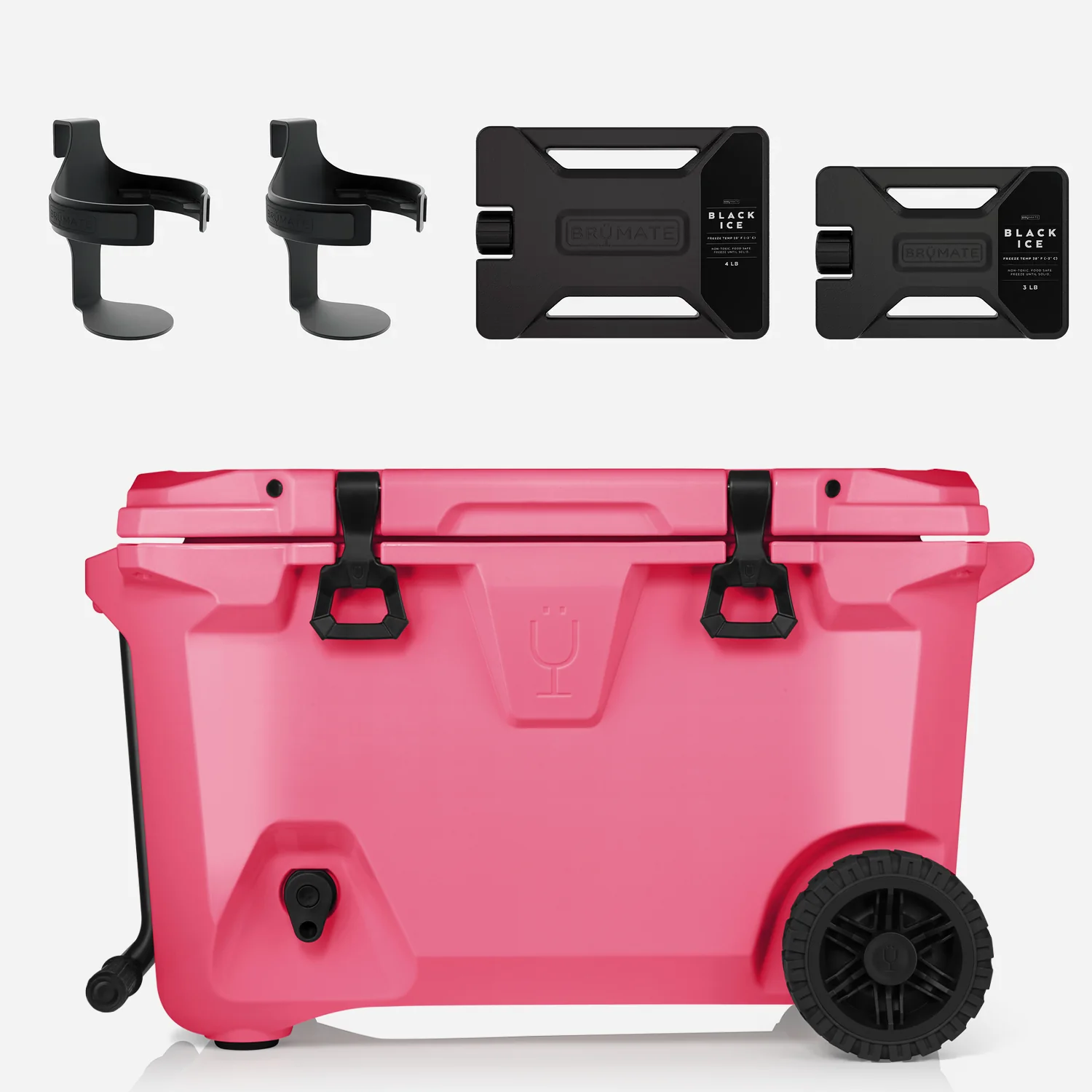 BruMate Neon Pink – BrüTank 55-Quart Double Drink Holder Cooler Bundle Bottle