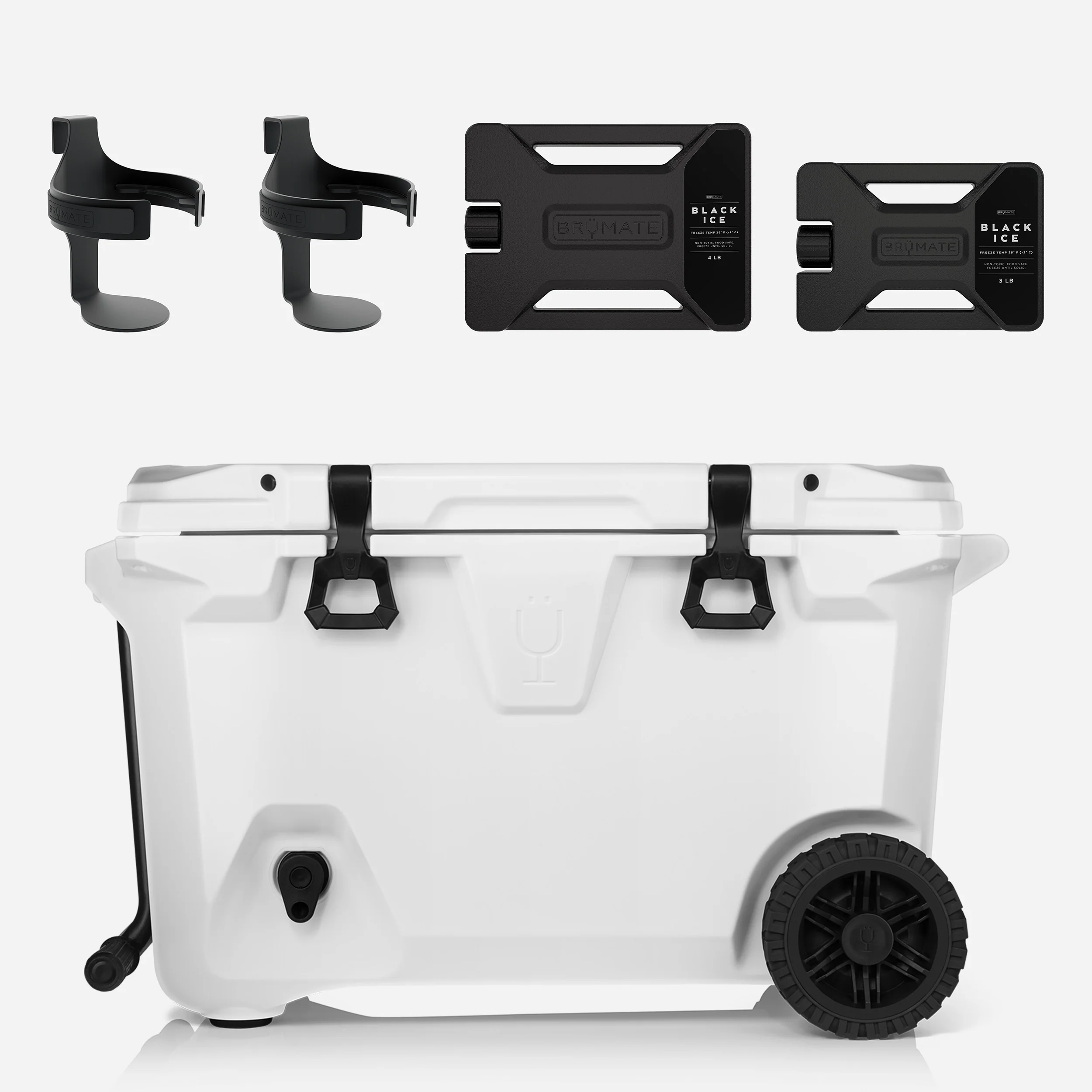 BruMate Ice White – BrüTank 55-Quart Double Drink Holder Cooler Bundle Bottle