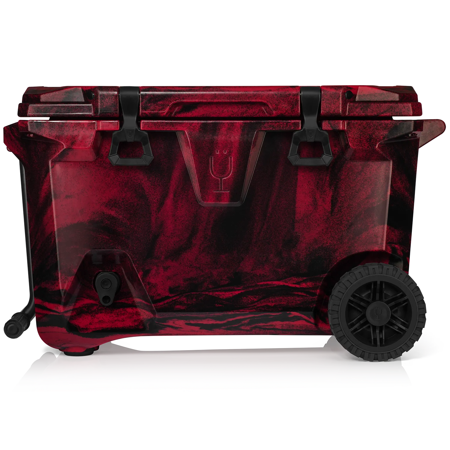 BrüMate Red & Black Swirl – BrüTank 55-Quart Rolling Cooler