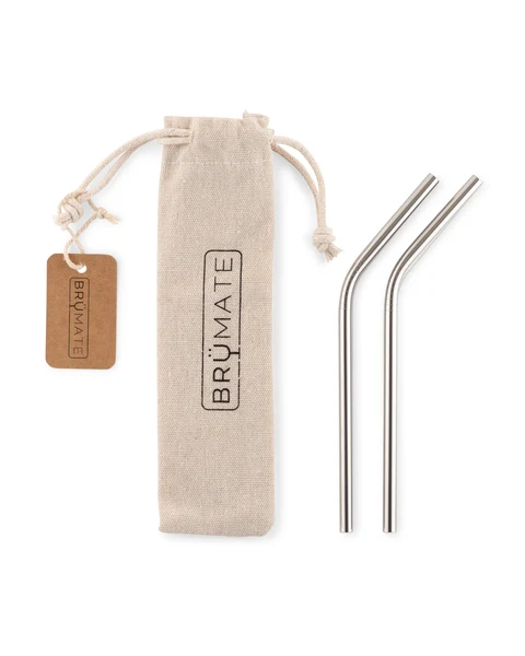 BrüMate Stainless Steel Reusable Straws | Stainless | Small
