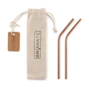 BrüMate Stainless Steel Reusable Straws | Rose Gold | Small