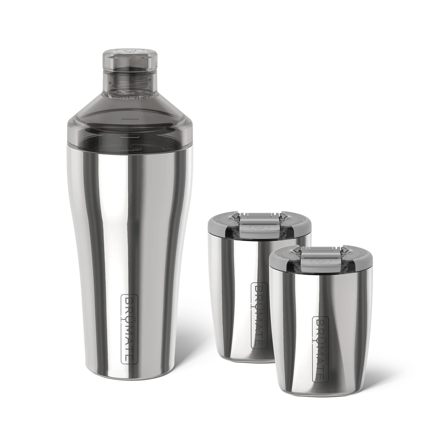 BrüMate Polished Stainless – Cocktail Shaker + Rocks Bundle