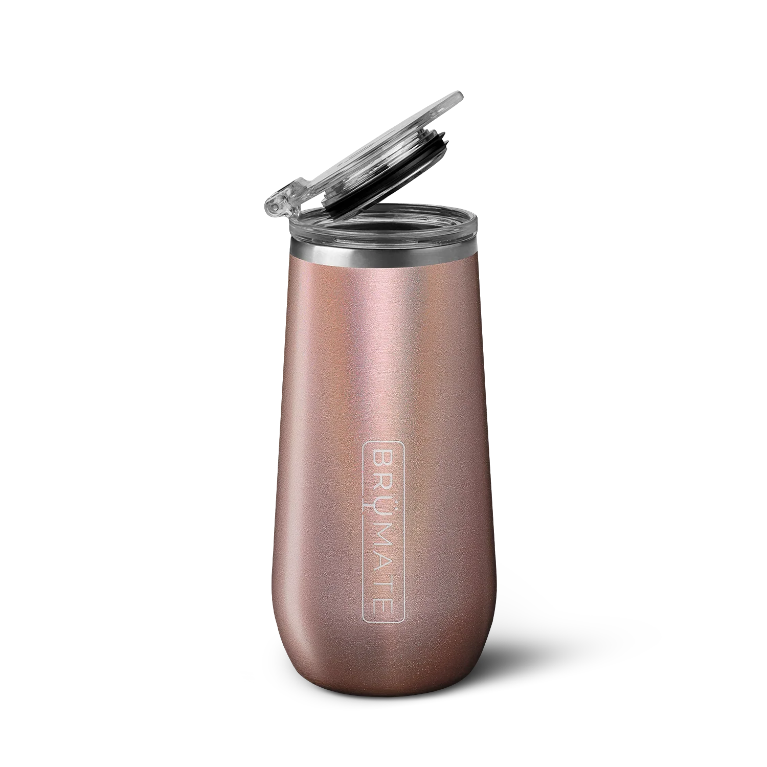 BrüMate Champagne Flute | Glitter Rose Gold | 12oz
